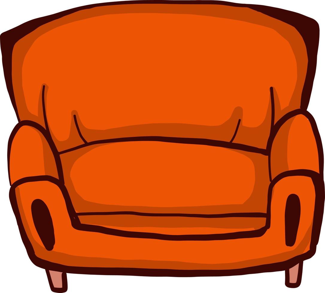 Fauteuil orange , illustration, vecteur sur fond blanc