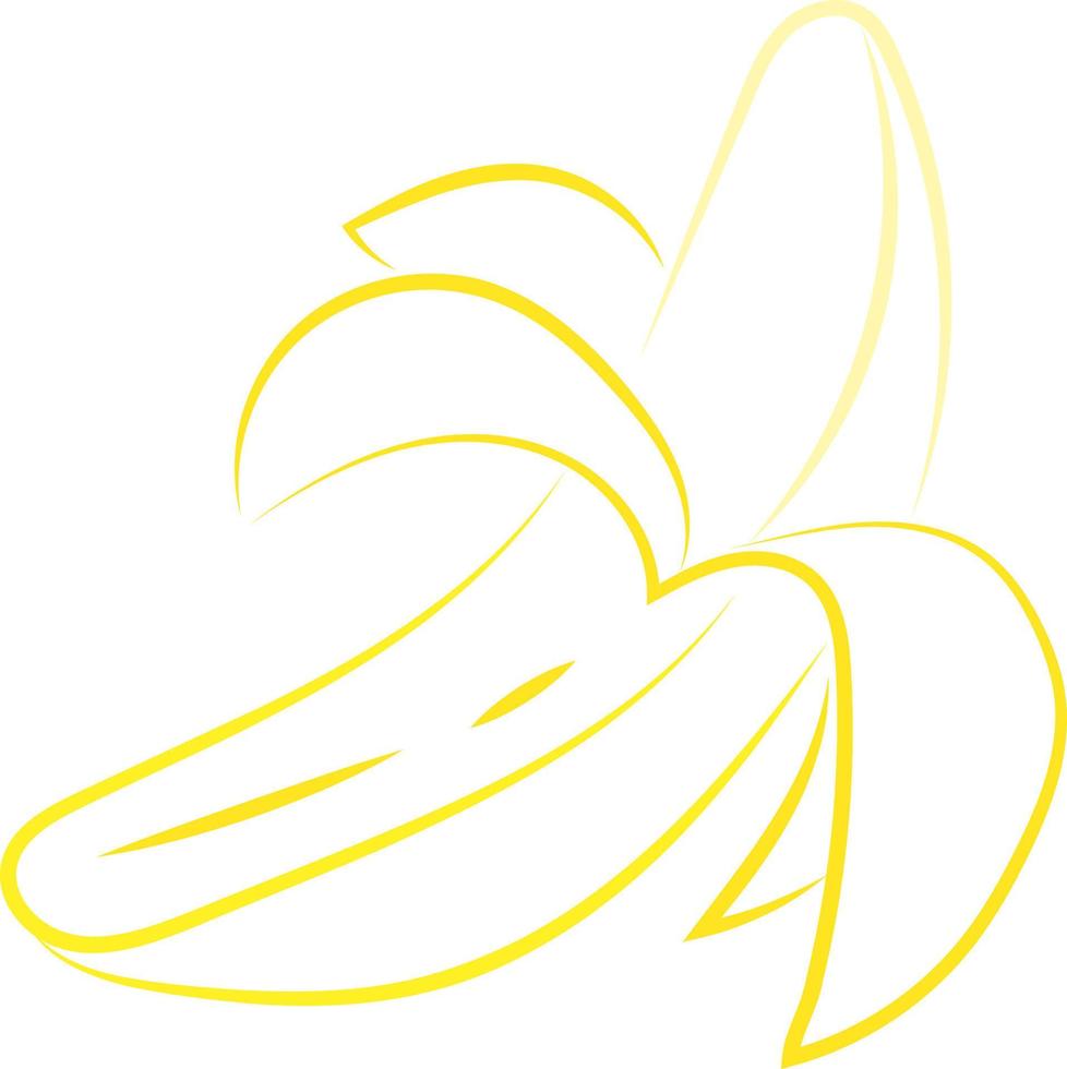 dessin de banane, illustration, vecteur sur fond blanc.