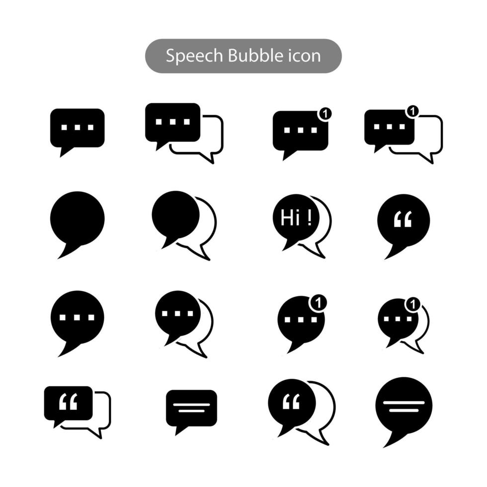 modèles de conception de vecteur d'icône de bulle de discours