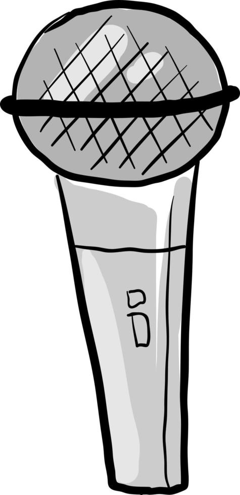 long microphone, illustration, vecteur sur fond blanc.