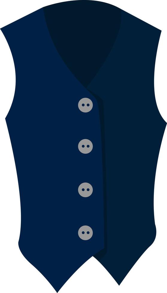 gilet bleu, illustration, vecteur sur fond blanc.