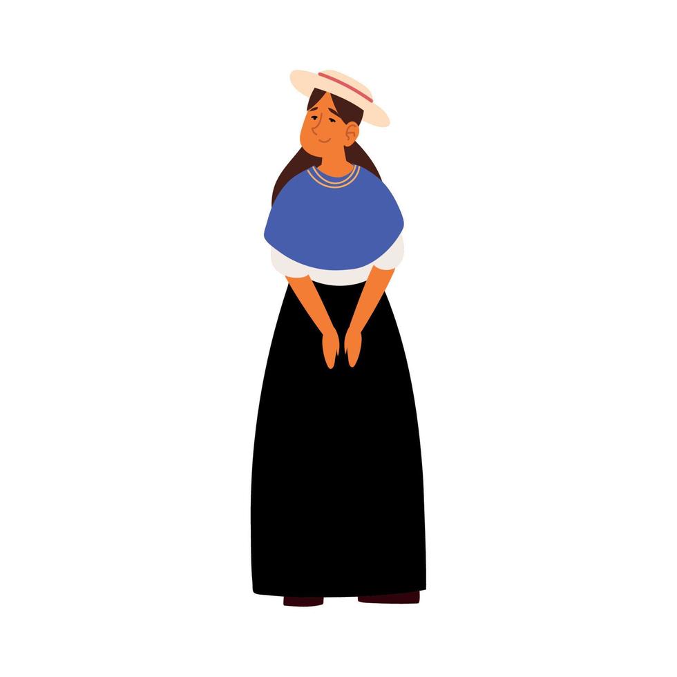 personnage de femme bolivienne vecteur