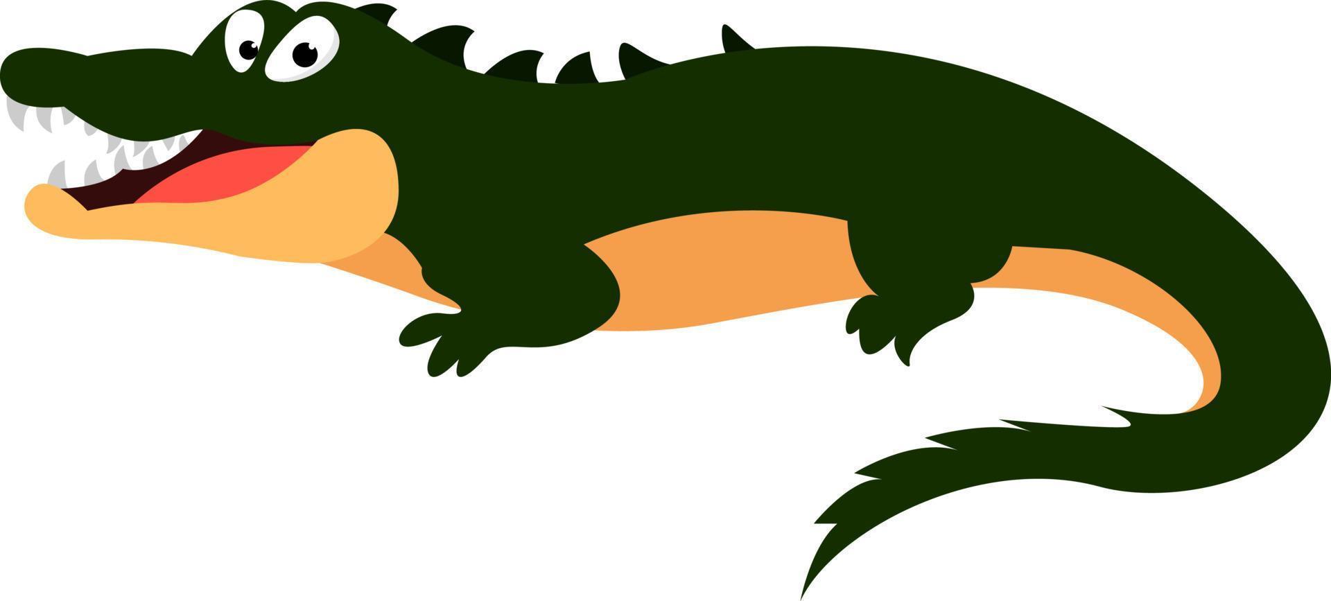 Crocodille, illustration, vecteur sur fond blanc.