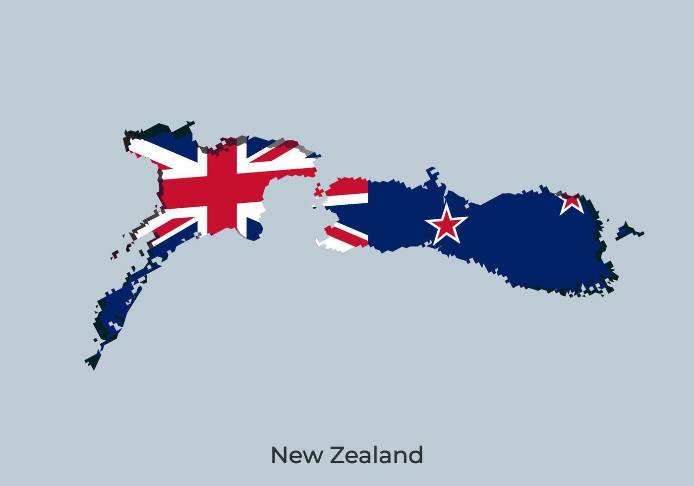 drapeau néo-zélandais. conception de style papier découpé du drapeau officiel du monde. adapté à la bannière, à l'arrière-plan, à l'affiche, au modèle d'anniversaire, aux vacances du festival, à la journée indépendante. vecteur eps 10
