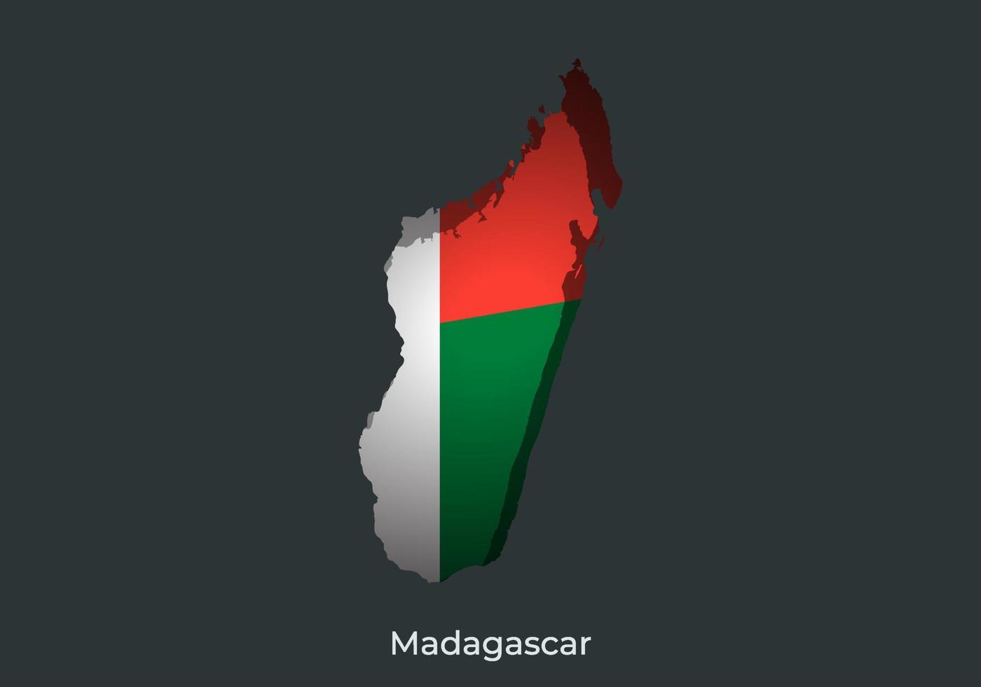 drapeau malgache. conception de style papier découpé du drapeau officiel du monde. adapté à la bannière, à l'arrière-plan, à l'affiche, au modèle d'anniversaire, aux vacances du festival, à la journée indépendante. vecteur eps 10
