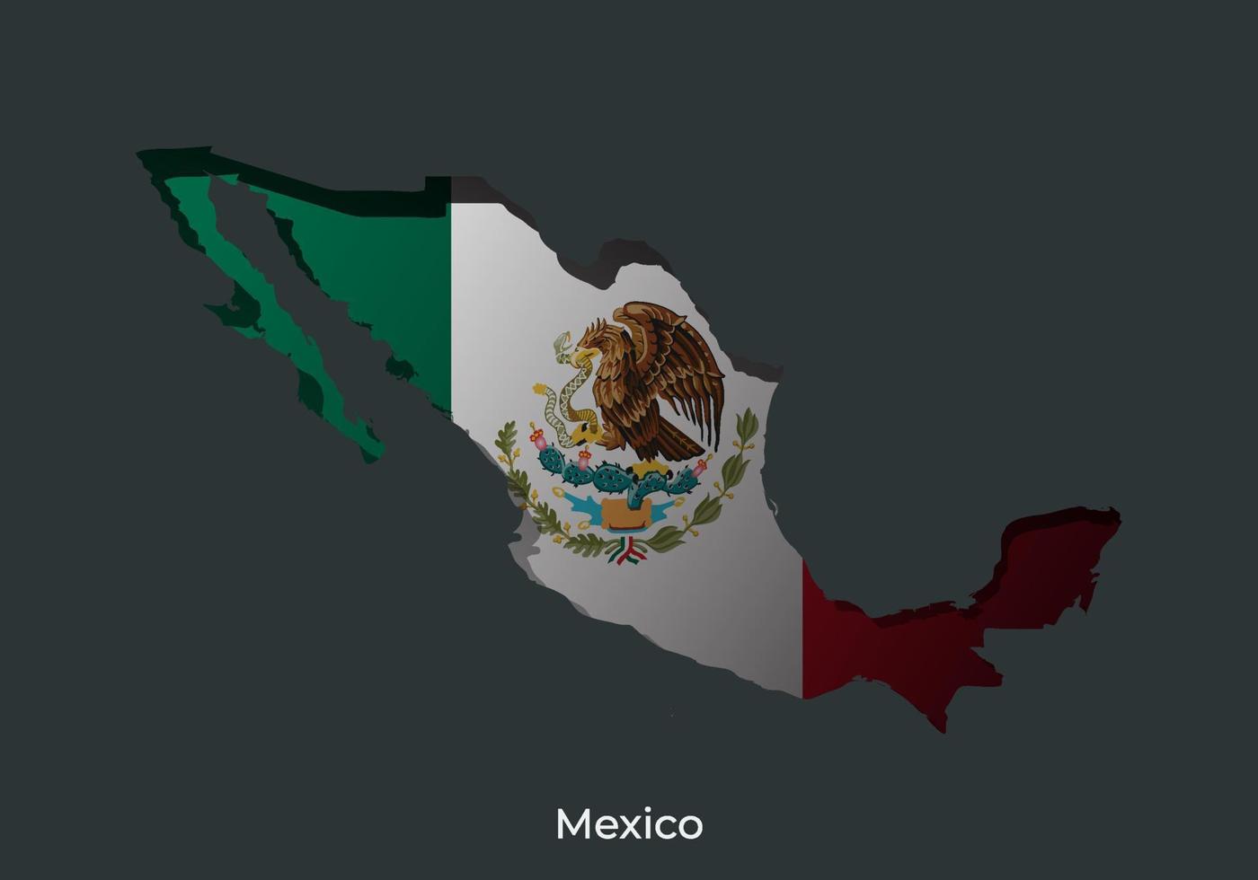 drapeau mexicain. conception de style papier découpé du drapeau officiel du monde. adapté à la bannière, à l'arrière-plan, à l'affiche, au modèle d'anniversaire, aux vacances du festival, à la journée indépendante. vecteur eps 10