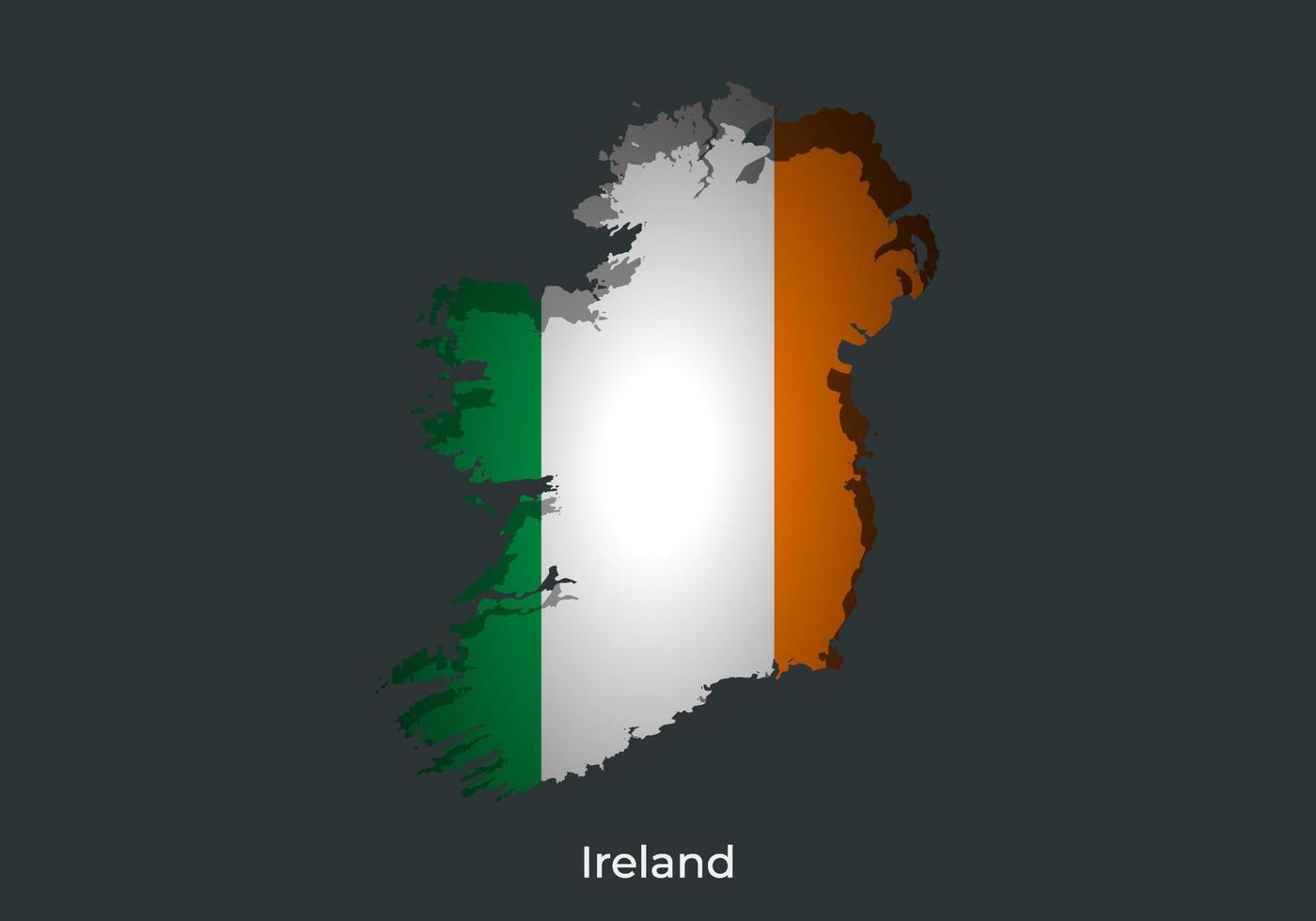drapeau irlandais. conception de style papier découpé du drapeau officiel du monde. adapté à la bannière, à l'arrière-plan, à l'affiche, au modèle d'anniversaire, aux vacances du festival, à la journée indépendante. vecteur eps 10