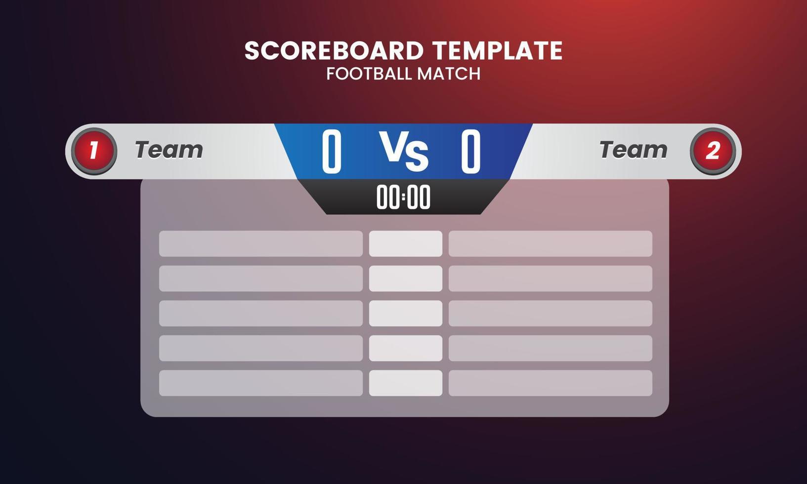 modèle graphique de diffusion de tableau de bord pour le football de football sportif vecteur