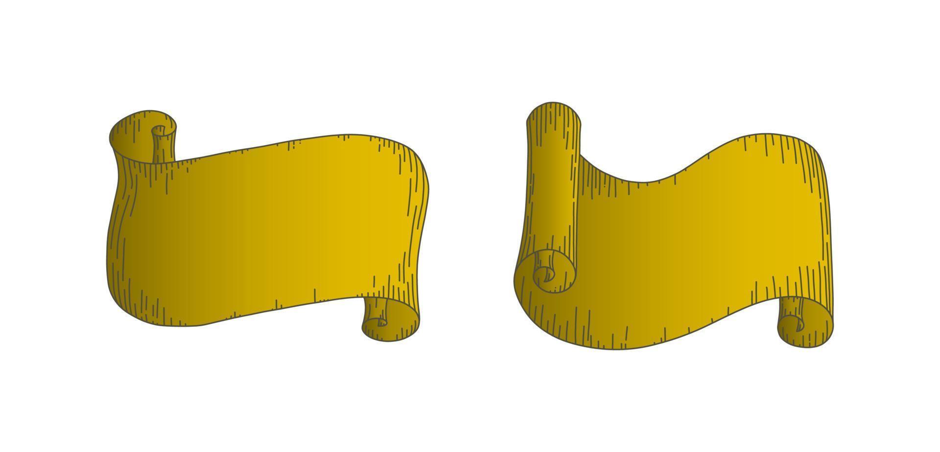 rouleaux de parchemin. ensemble de parchemins de papier horizontaux isolés sur fond blanc. illustration vectorielle vecteur