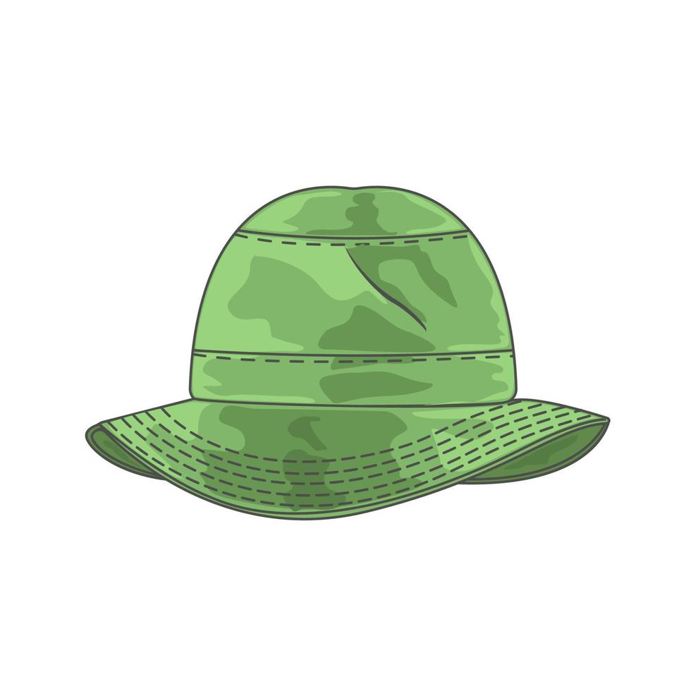 modèle de chapeau de seau illustration vectorielle de couleur verte vecteur