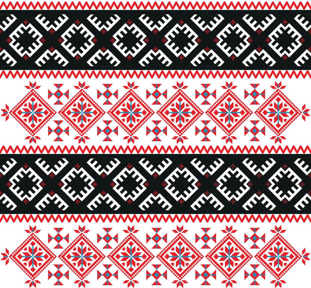 motif ukrainien, rubans avec ornement, éléments ethniques noirs et rouges vecteur