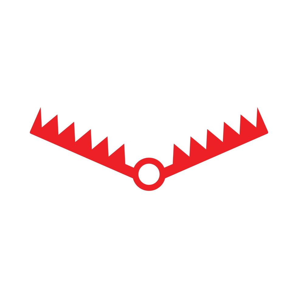 eps10 vecteur rouge piège à ours abstrait icône art solide isolé sur fond blanc. symbole de piège dans un style moderne et plat simple pour la conception, le logo et l'application mobile de votre site Web