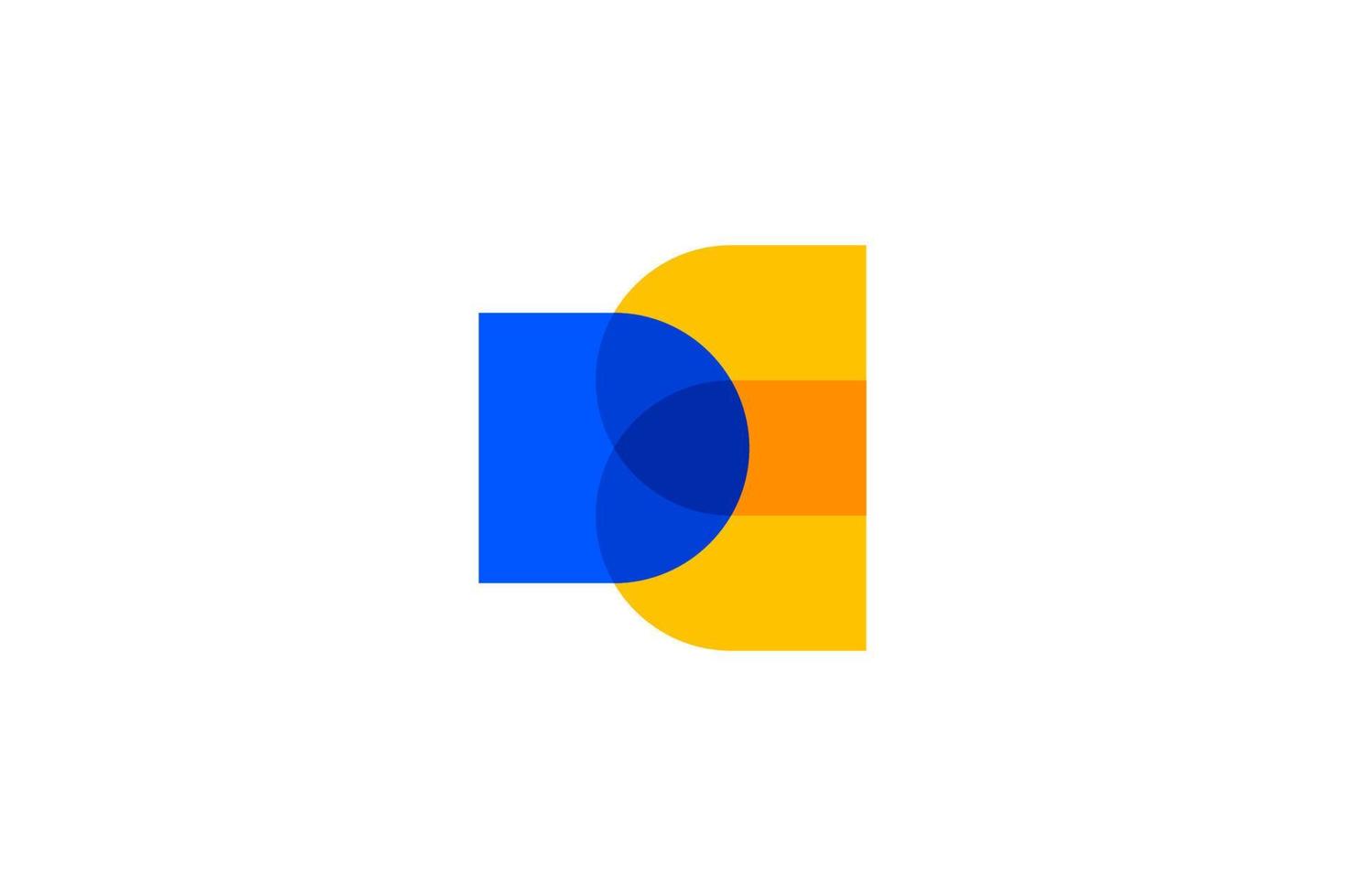 logo simple bleu orange initial d vecteur