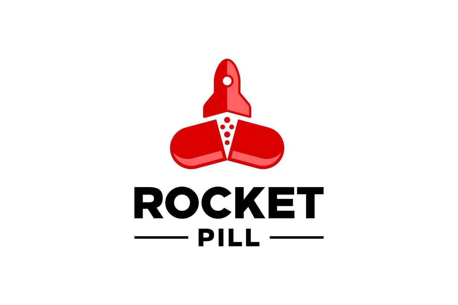 logo de pilules de fusée rouge vecteur