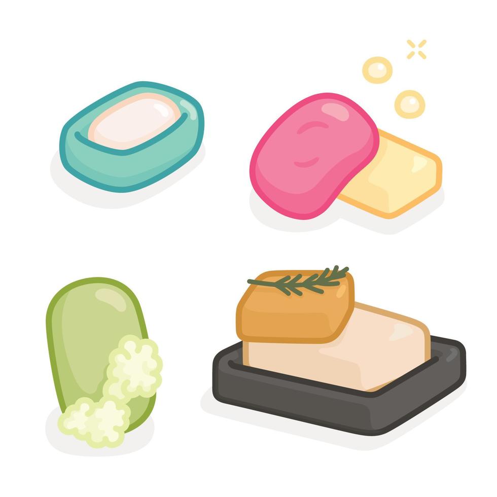 barre de savon à la main kawaii doodle illustration vectorielle de dessin animé plat vecteur