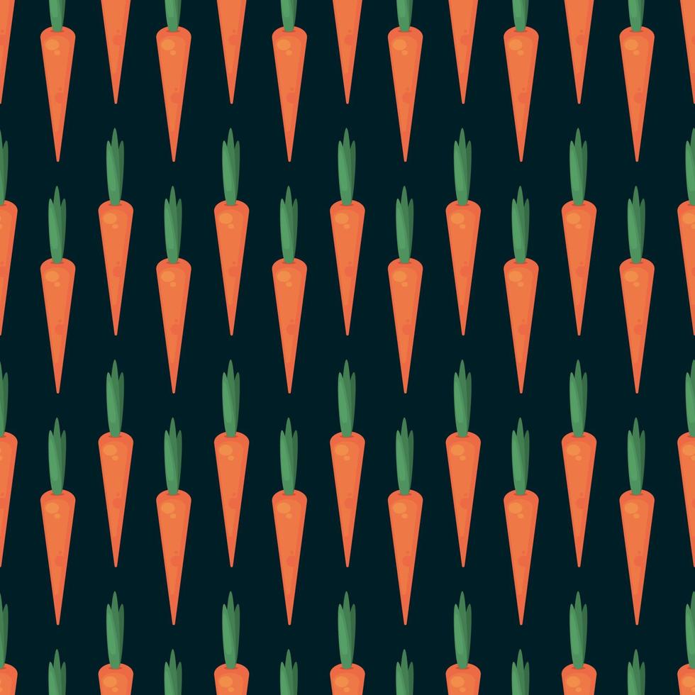 motif de carottes, motif sans couture sur fond vert foncé. vecteur