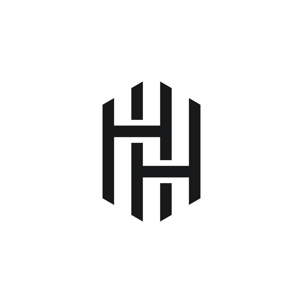 abstrait hh initiales lettre monogramme création de logo vectoriel