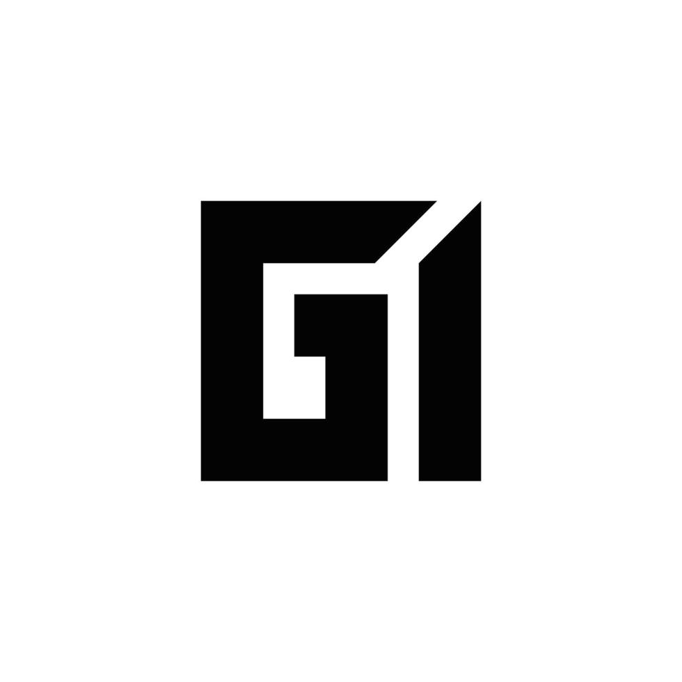 création de logo monogramme abstrait g et i initiales, icône pour les entreprises, modèle, simple, élégant vecteur