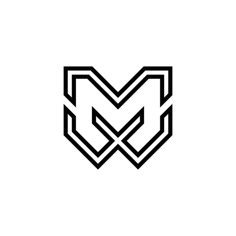 création de logo monogramme abstrait mw mwx mwm initiales, icône pour les entreprises, modèle, simple, élégant vecteur