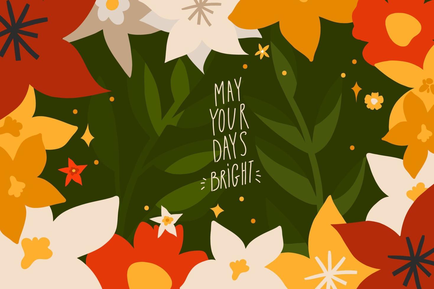 dessinés à la main vecteur abstrait graphique joyeux noël et bonne année clipart illustrations carte de voeux avec fleurs et feuilles.joyeux noël mignon carte floral design background.winter vacances art.