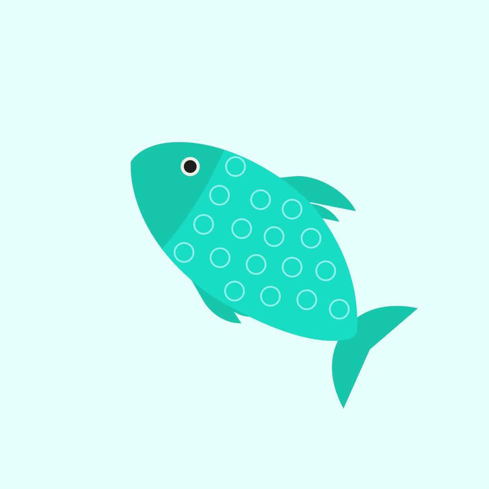 poisson bleu, illustration, vecteur sur fond blanc.