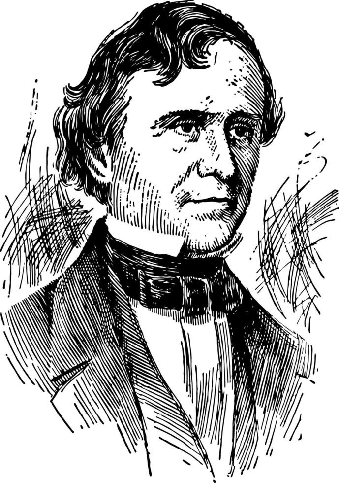 Franklin Pierce, illustration vintage vecteur