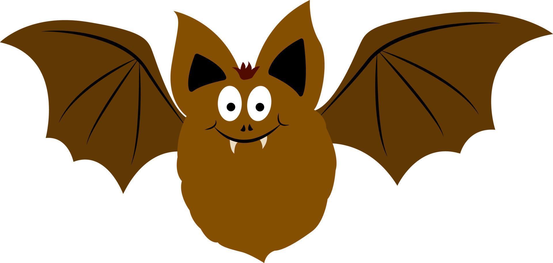 Chauve-souris brune, illustration, vecteur sur fond blanc.