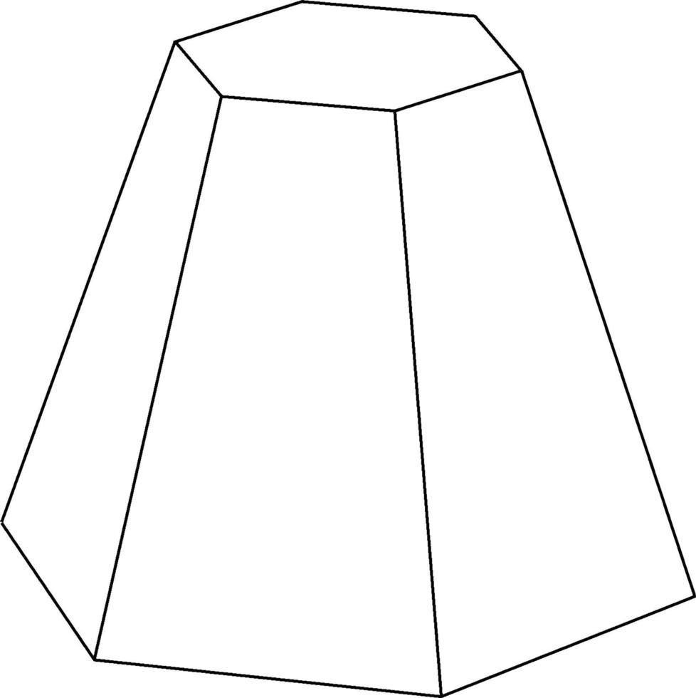 une pyramide hexagonale, illustration vintage. vecteur