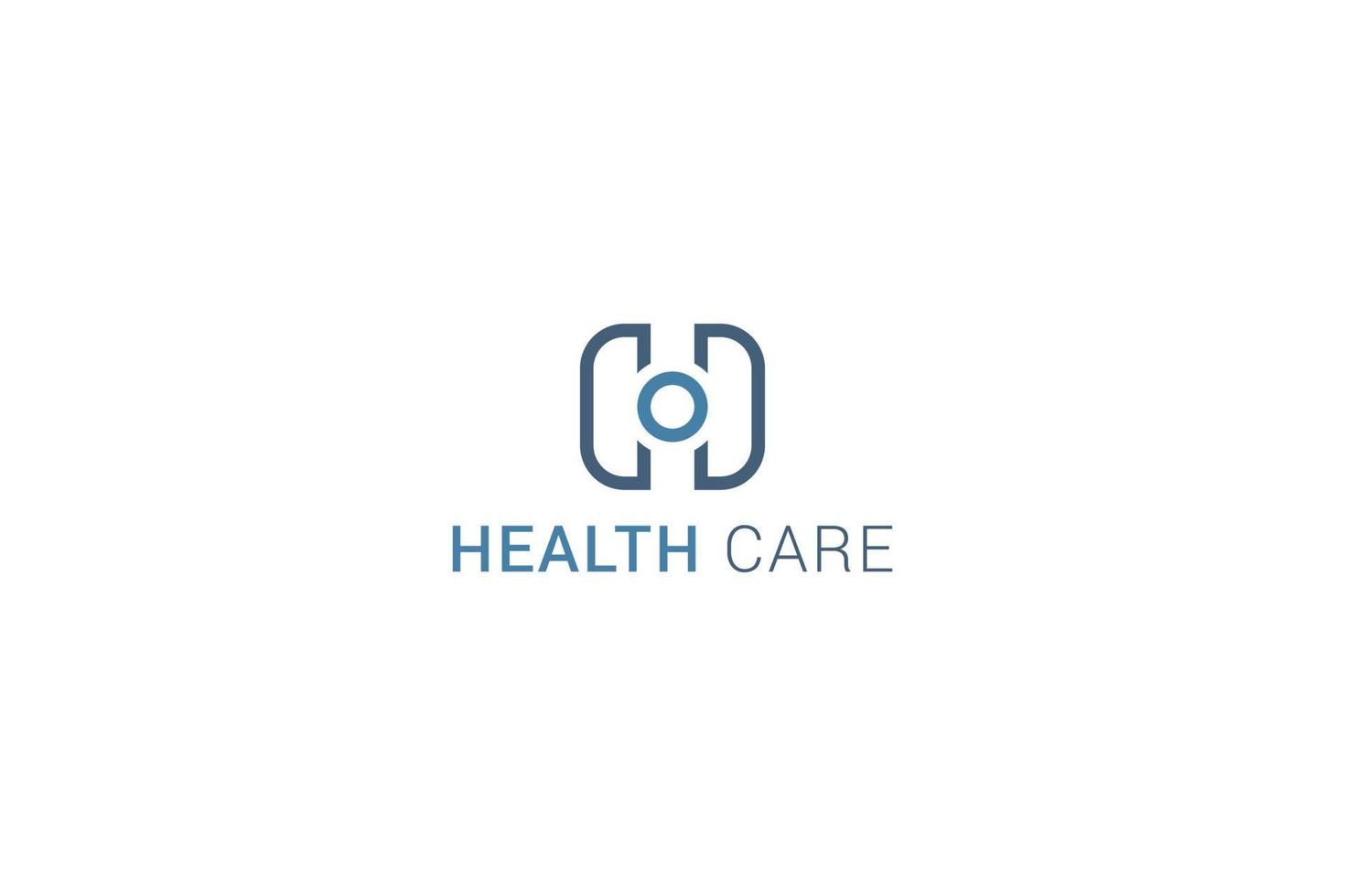 lettre h dessin au trait simple logo de soins de santé vecteur