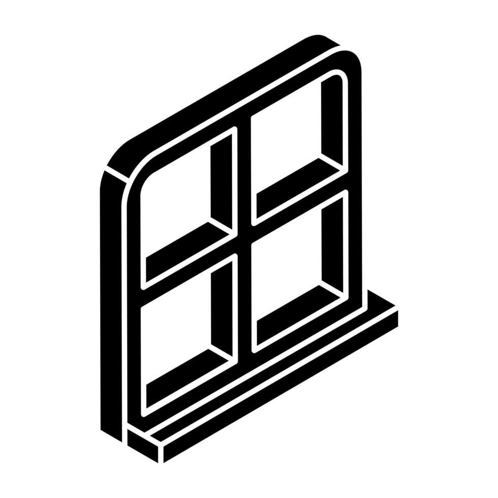 icône de conception modifiable de fenêtre semi-circulaire vecteur
