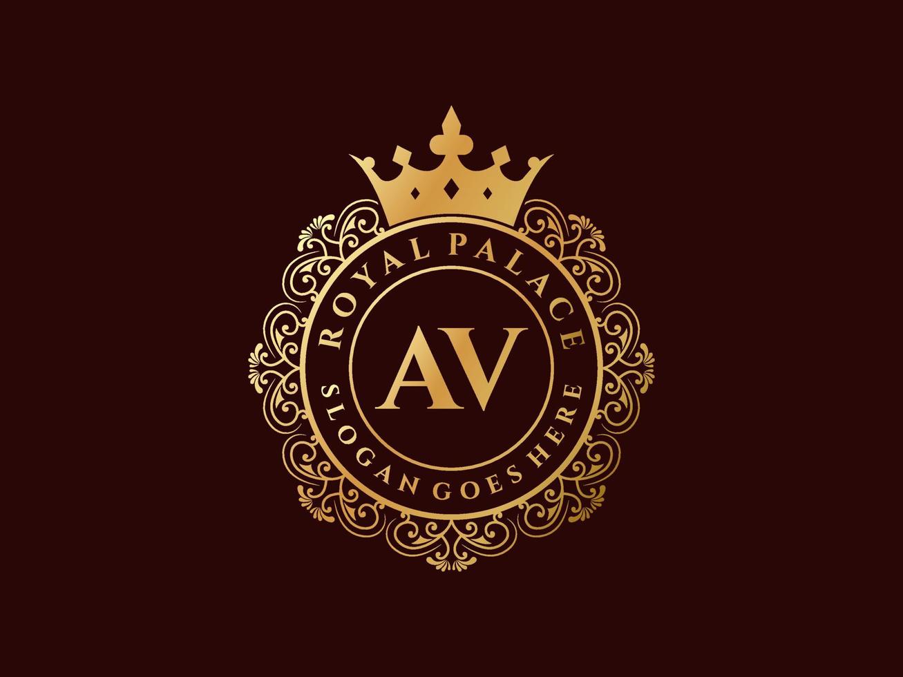 lettre a logo victorien de luxe royal antique avec cadre ornemental. vecteur