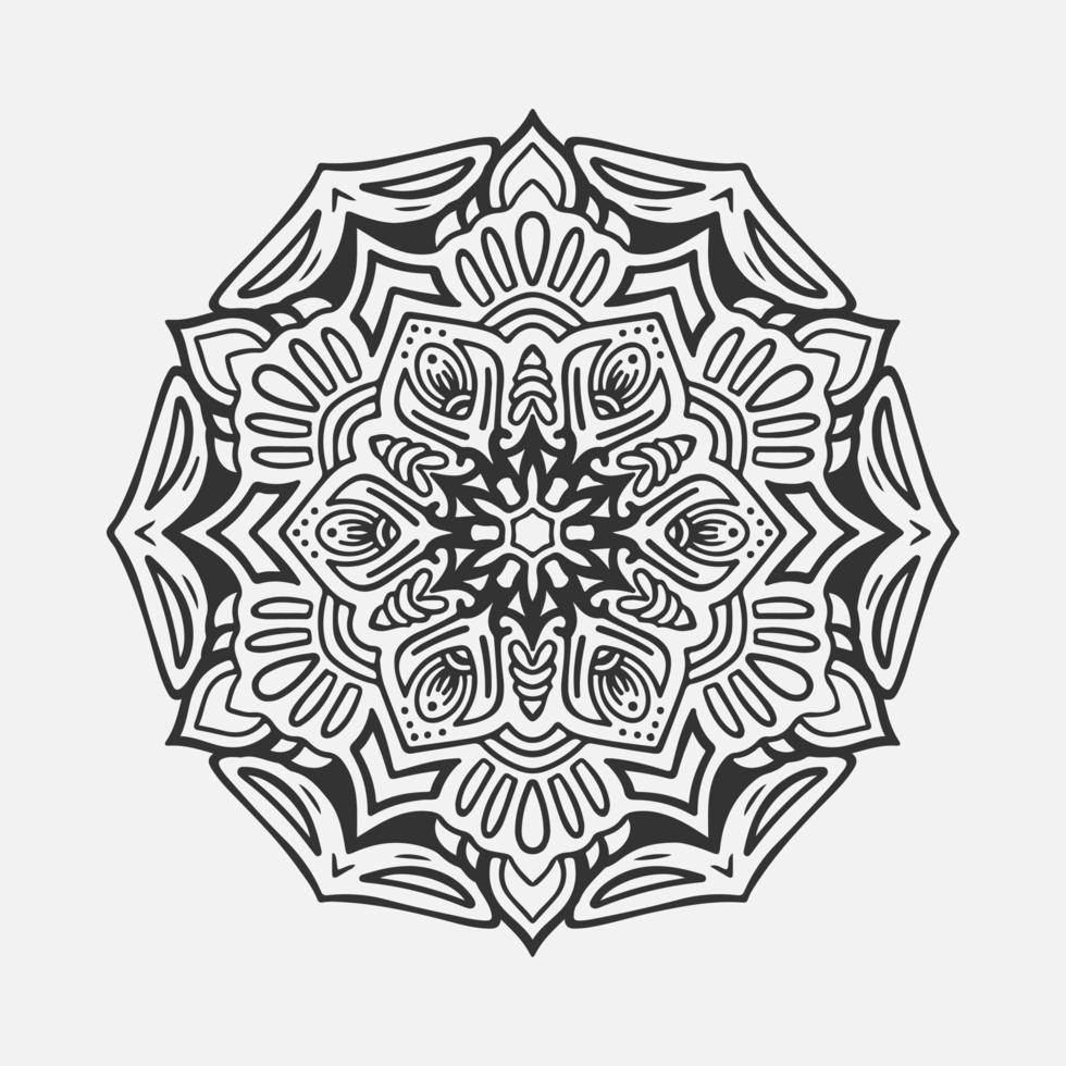 mandala fleur circulaire sur blanc vecteur