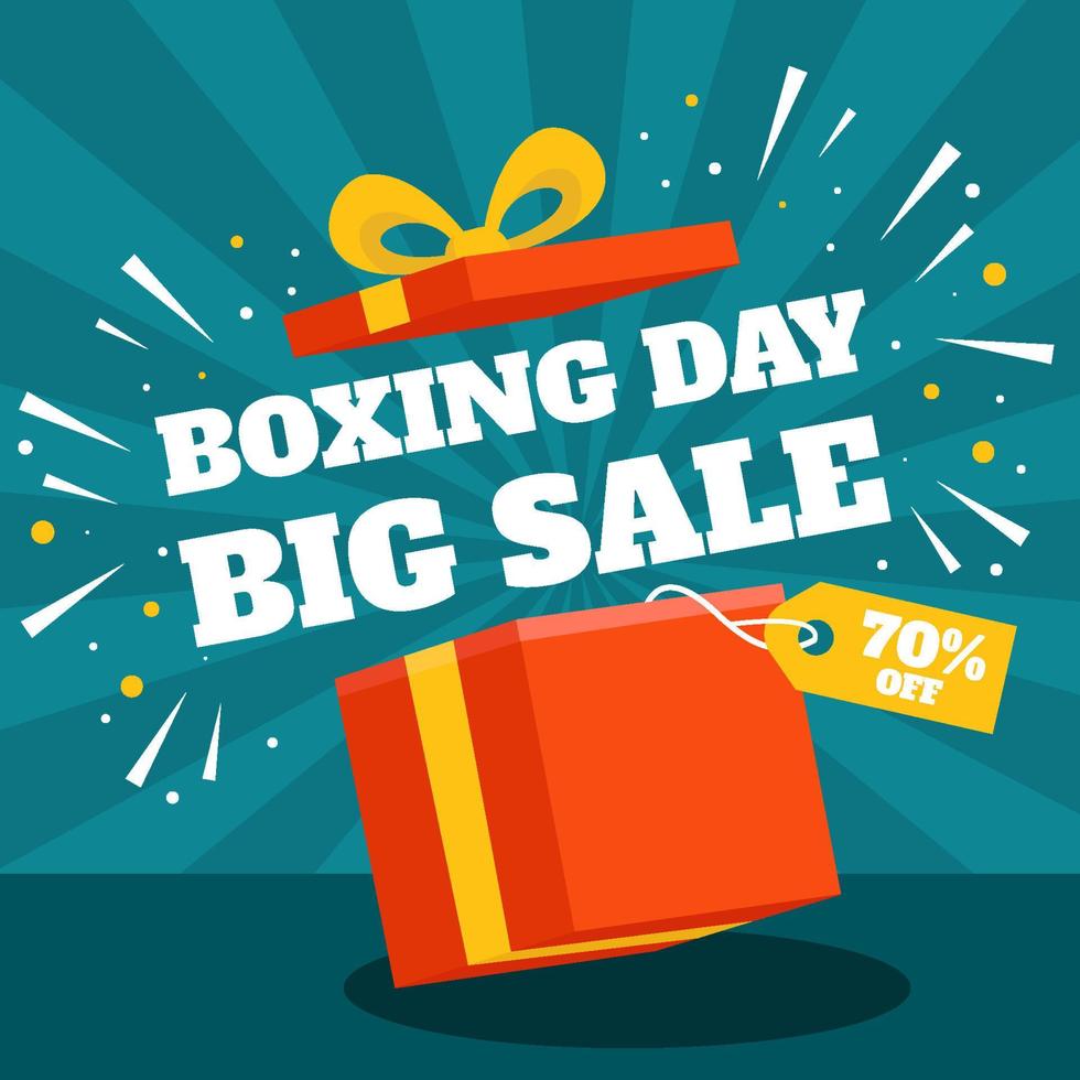 illustration de vente design plat boxing day vecteur