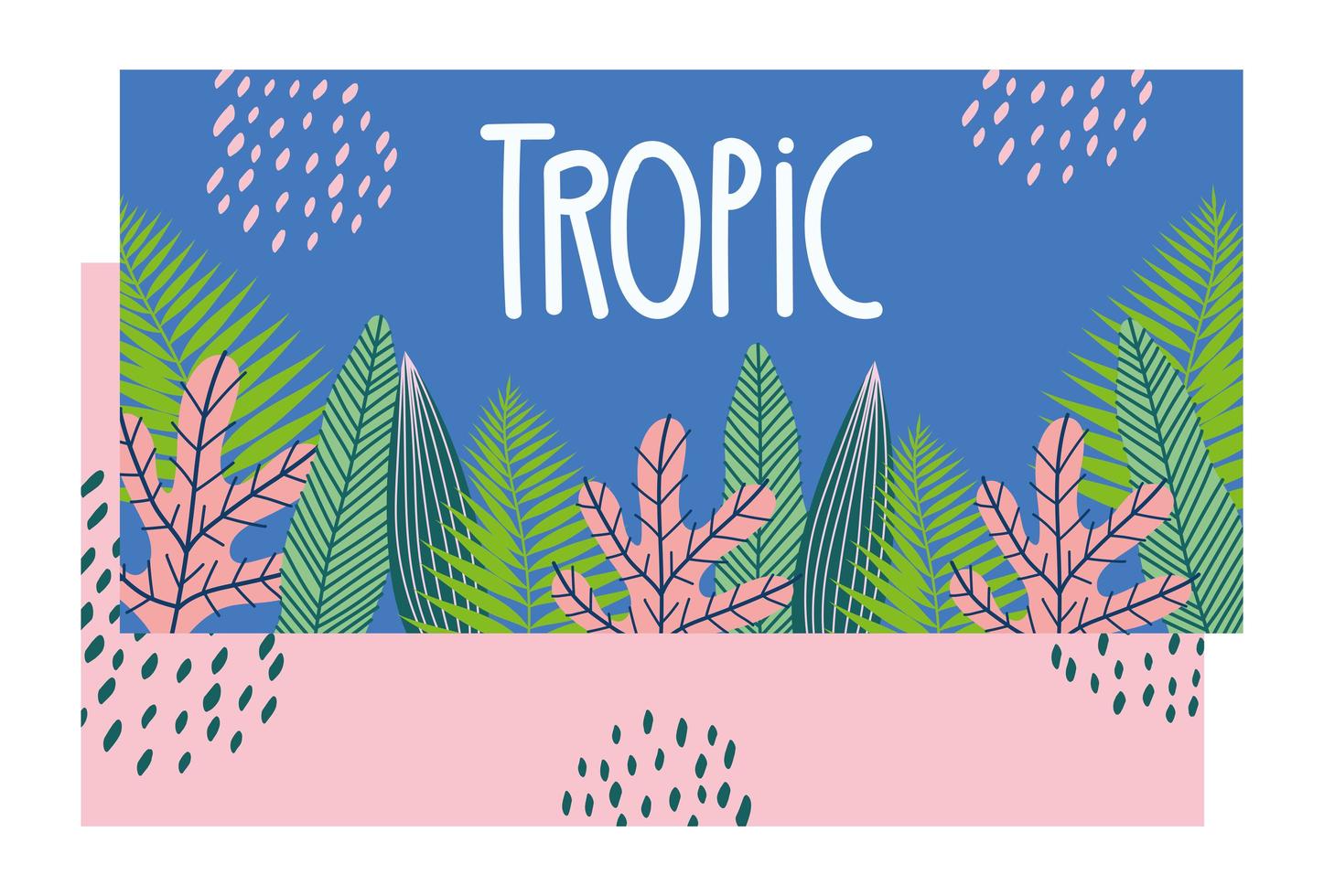 bannière colorée de feuilles tropicales vecteur