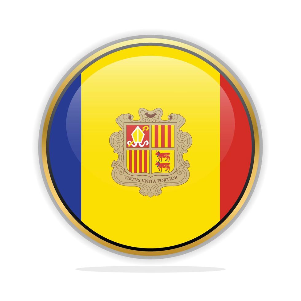 modèle de conception de drapeau de bouton andorre vecteur