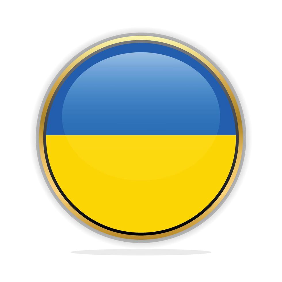 modèle de conception de drapeau bouton ukraine vecteur