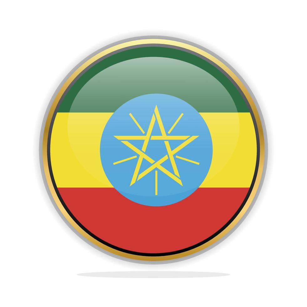 modèle de conception de drapeau bouton ethiopie vecteur