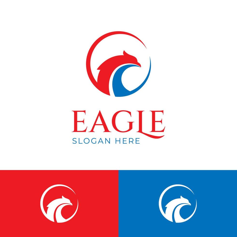 création abstraite de logo de tête d'aigle ou de faucon pour la mascotte de conception, l'étiquette, l'insigne, l'emblème ou toute autre marque. tête d'aigle logo illustration vectorielle vecteur