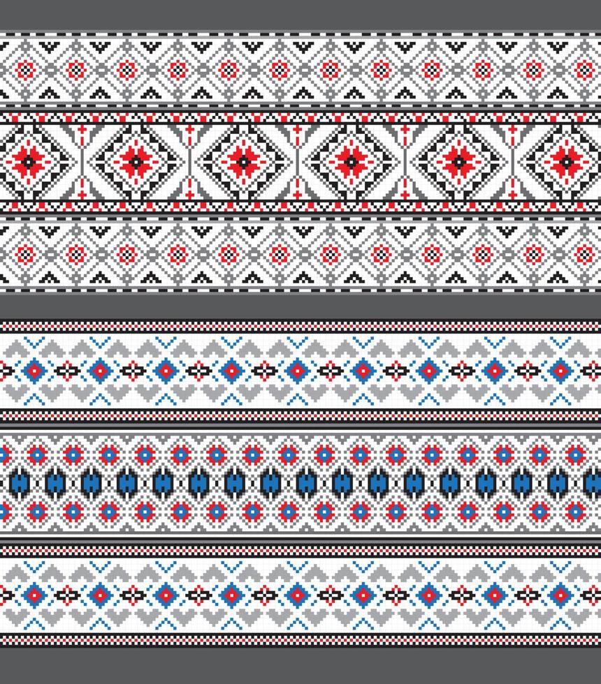 ensemble de motifs d'ornement ethniques de différentes couleurs vecteur