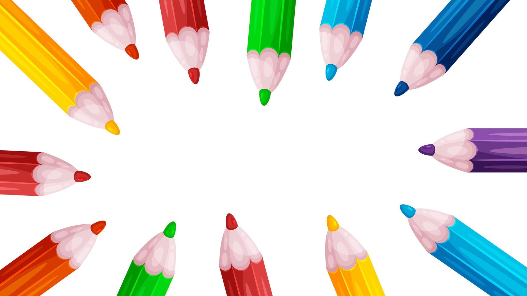 fond de crayons colorés vecteur