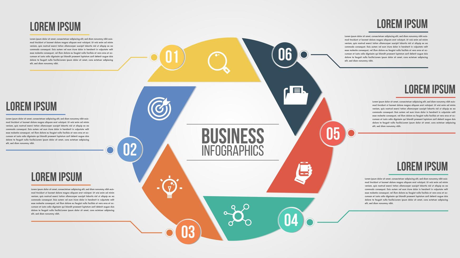 modèle infographique circulaire pour diagramme de cycle vecteur