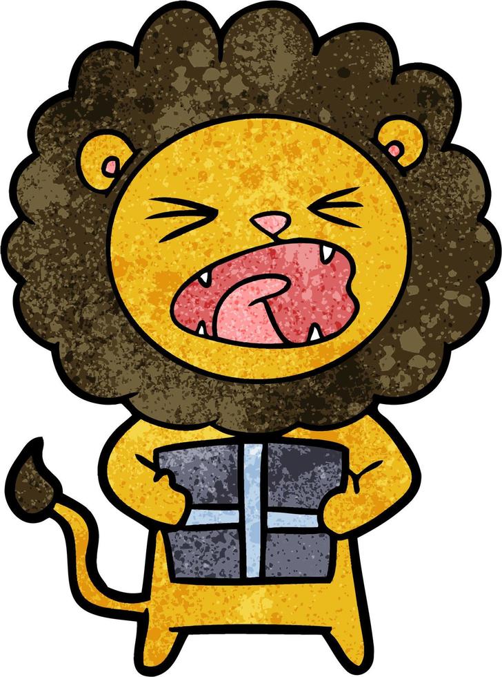 personnage de lion de vecteur en style cartoon