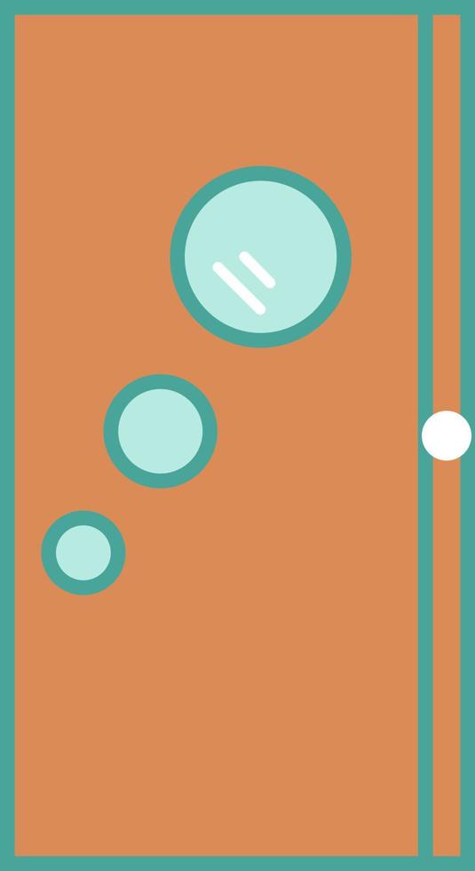 porte en bois avec cercles verts, illustration, vecteur, sur fond blanc. vecteur