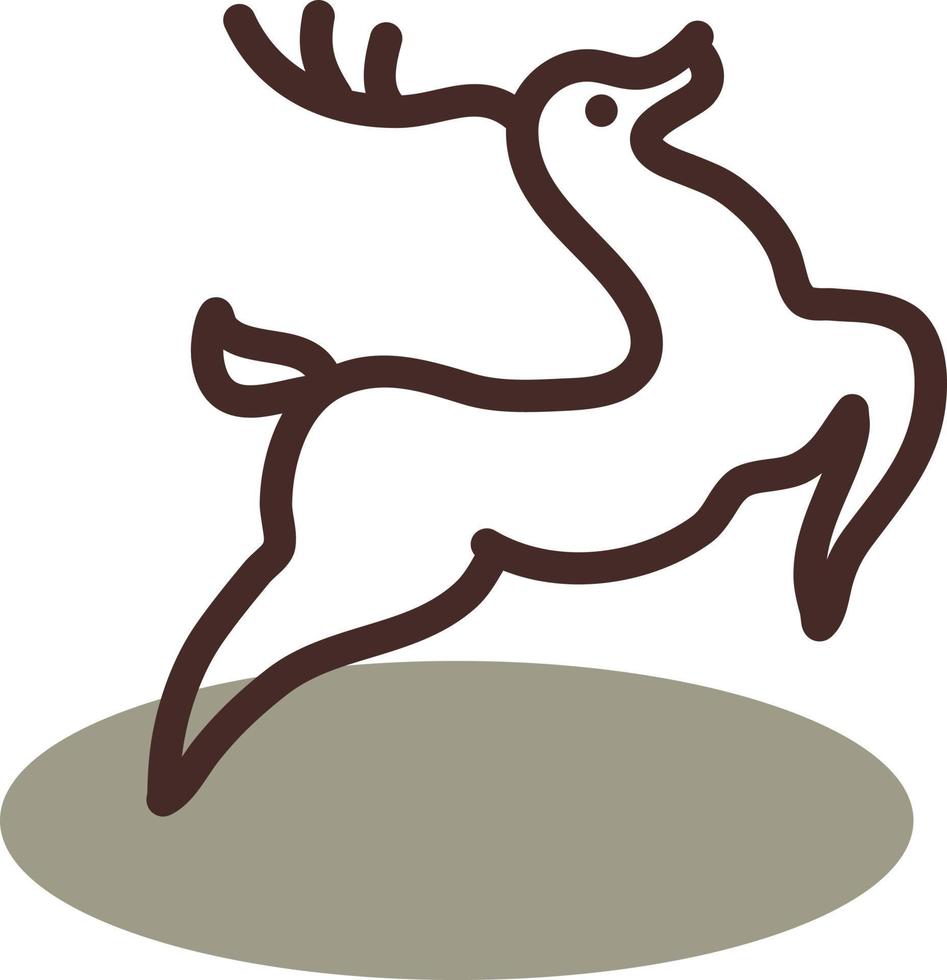 Saut de cerf brun, illustration, vecteur sur fond blanc.