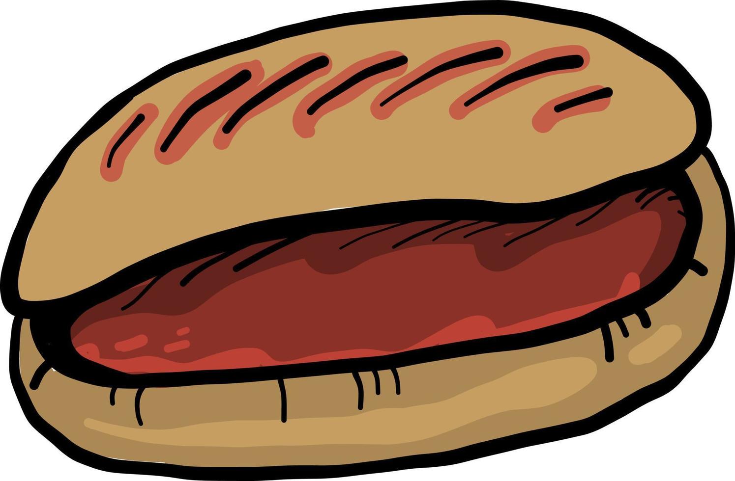 Délicieux hot-dog, illustration, vecteur sur fond blanc