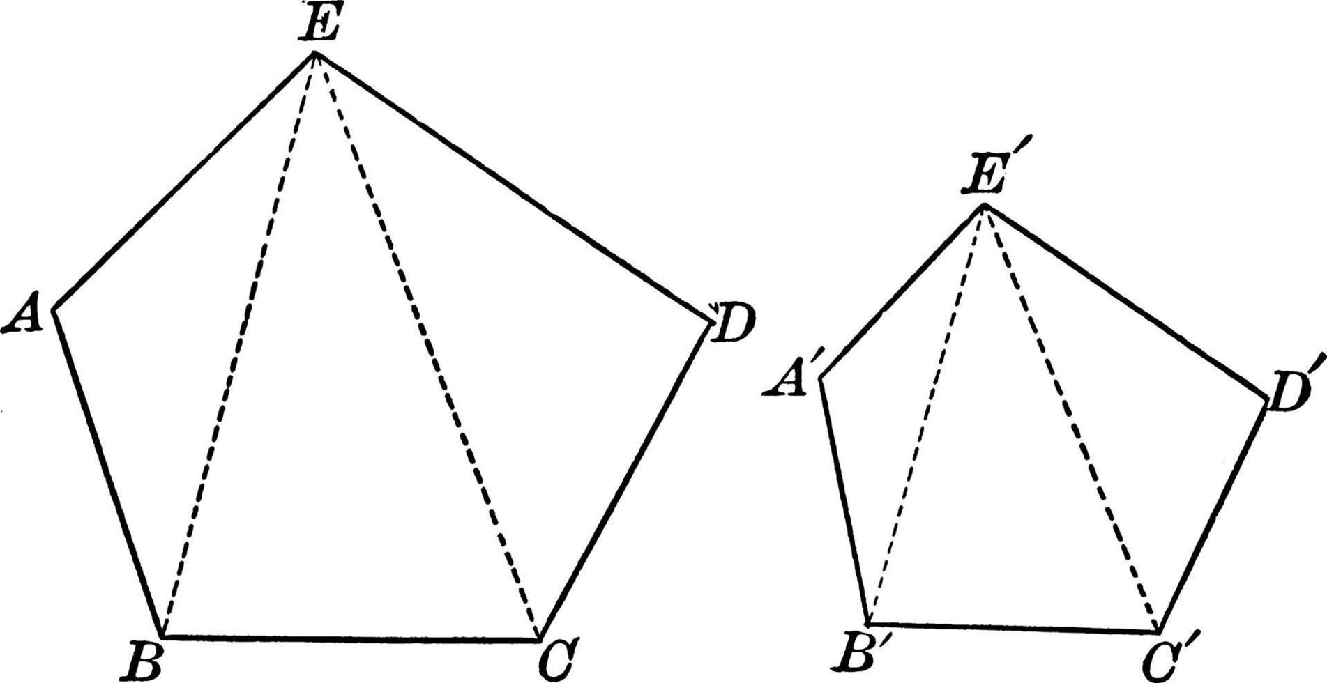 deux pentagones, illustration vintage. vecteur