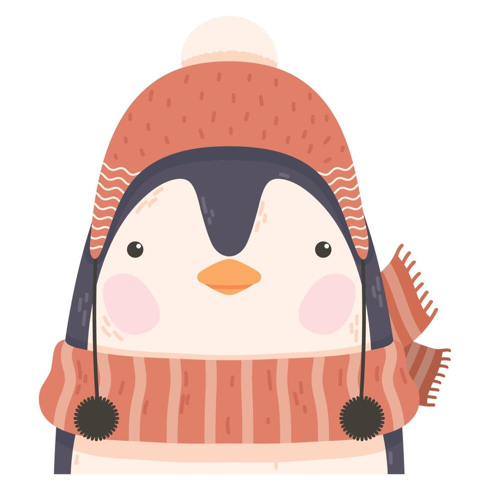 mignon, pingouin, hiver, animal vecteur