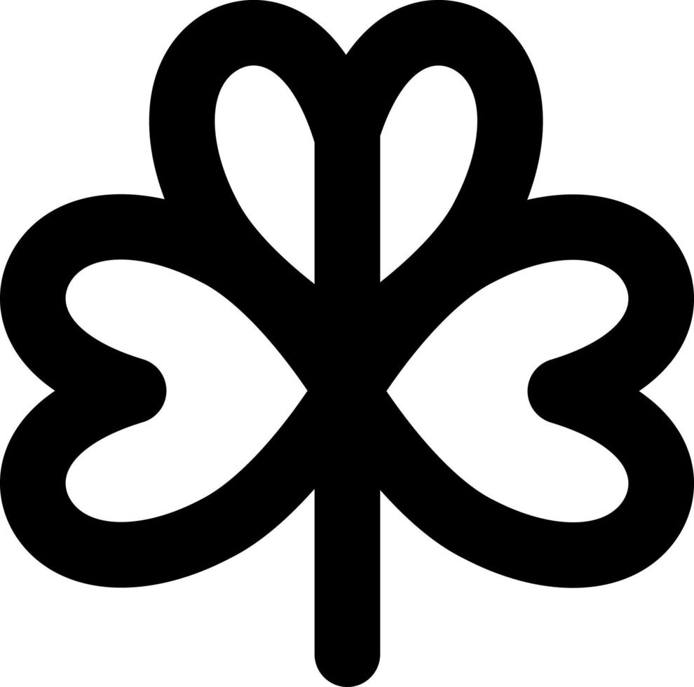 feuille noire à quatre pétales, illustration, vecteur sur fond blanc.