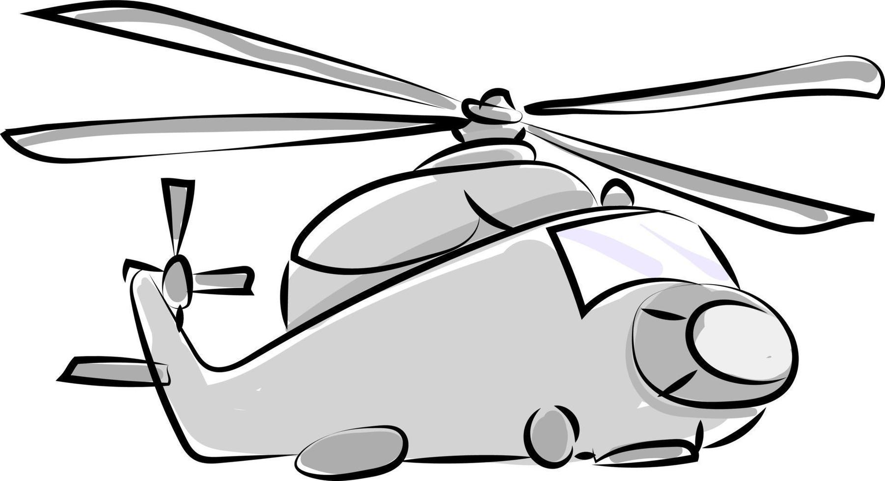 hélicoptère, illustration, vecteur sur fond blanc.