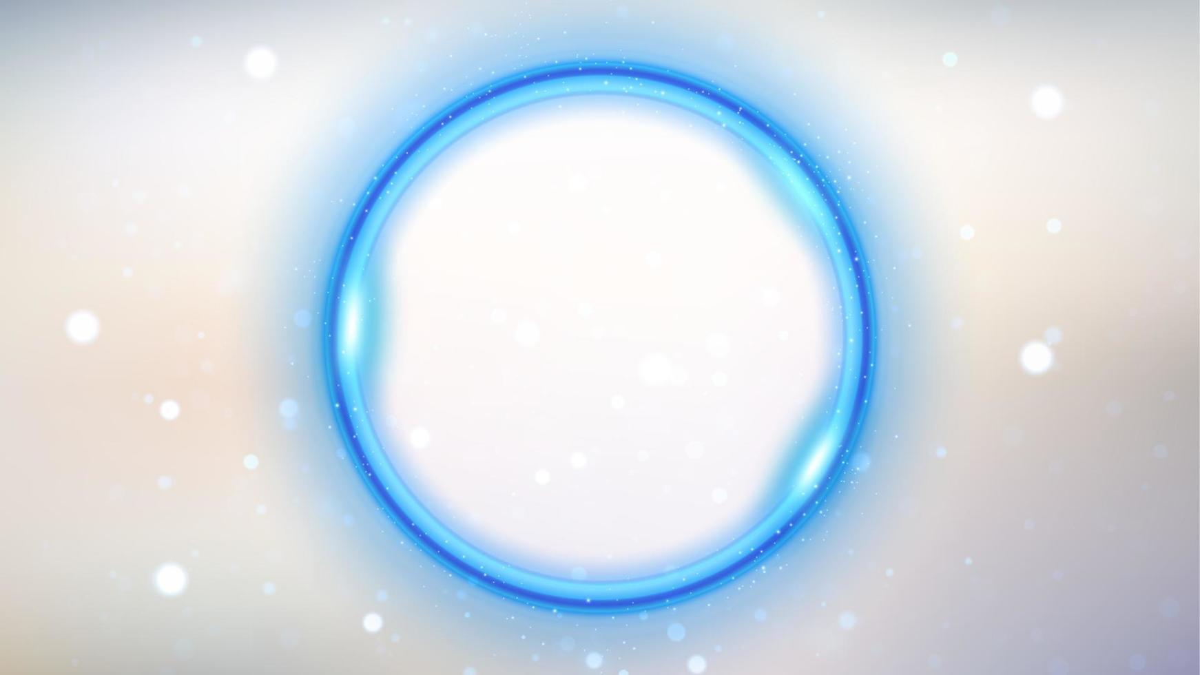 cercle lumineux bleu sur fond blanc, anneau lumineux élégant. illustration vectorielle vecteur
